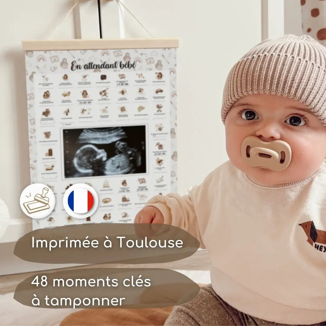 Photo lifestyle de l’affiche grossesse encadrée – idée cadeau pour une baby shower