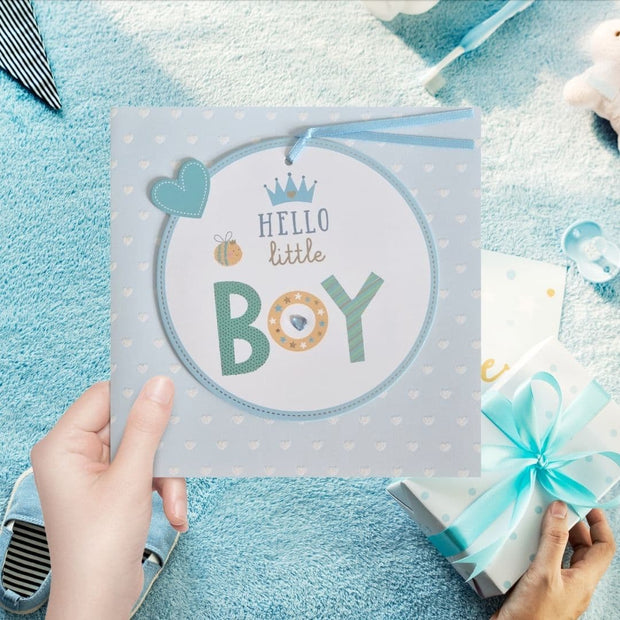 Carte Naissance "Hello Little Boy"
