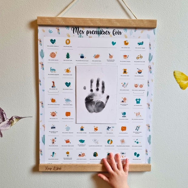 Affiche "Mes Premières Fois" de bébé à tamponner